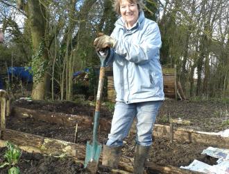 Digging raised bed