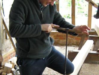 Tom using auger 2